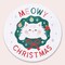 Big Dot of Happiness 25 Ct Cat Christmas Drink Coasters, 4-Inch Disposable Round Paper Coasters, Pets Holiday Party Decor, Funny Christmas Table Decor